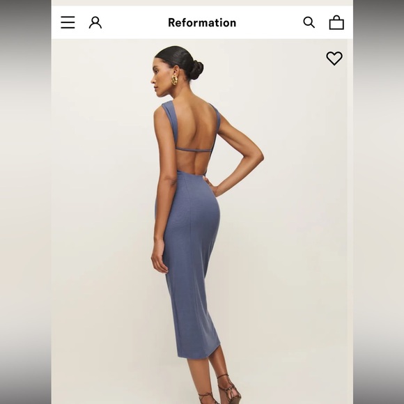 Reformation royal knit blue dress - Picture 2 of 6